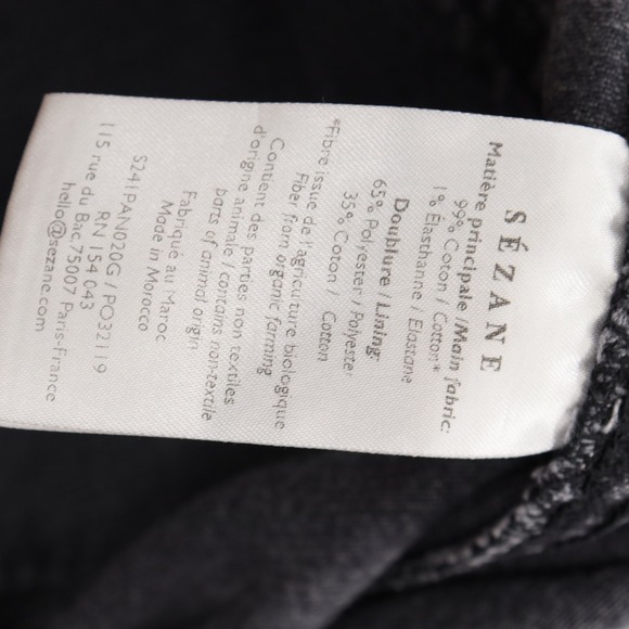 Sezane Denim High Waisted Button Fly Jeans Charcoal Gray Womens Size 40 Casual - Picture 5 of 7